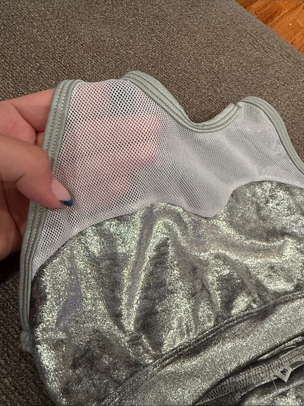 Silver High-Waist and Bralette- kids dance set